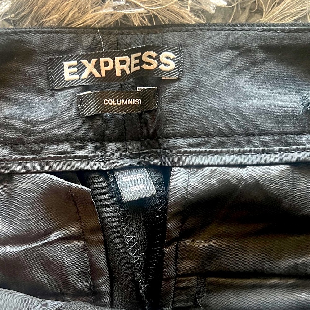 Express Columnist Women's Pants, black, sz 00R - Picture 2 of 3